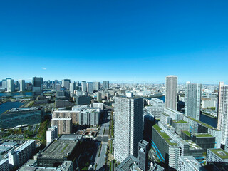 Fototapeta premium panoramic view of waterfront of Tokyo