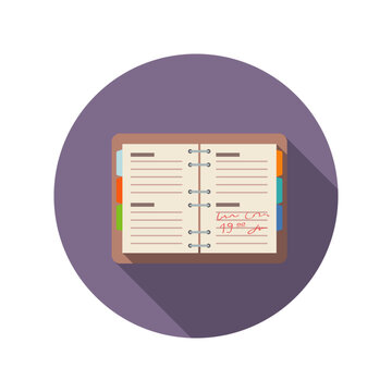 note icon flat design concept. illustration of a diary book
