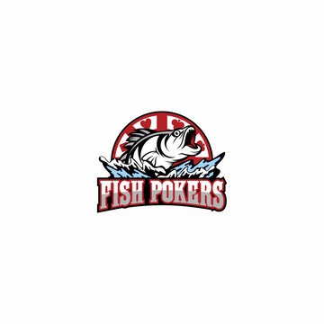 Fish Poker Logo Sign Design