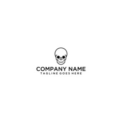 Skull logo for business company. Simple skull line idea design. Corporate identity concept.