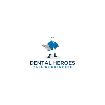 Dental Hero Logo Template Design Vector