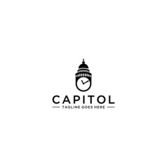 Capitol and time logo design inspiration