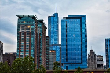 Chicago cityscape during a cloudy afternoon 