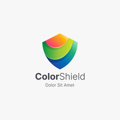 Abstract colorful shield logo gradient.