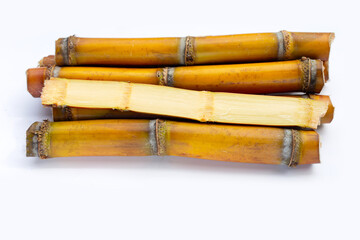 Sugar cane on white background.