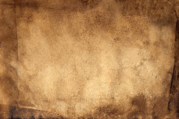 Naklejka premium Old brown paper grunge background. Abstract liquid coffee color texture.