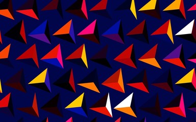 Dark Blue, Red vector template with crystals, triangles.
