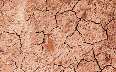 Cracked ground background in the top view for graphic design or wallpaper