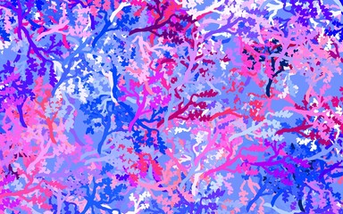 Light Red vector doodle background with leaves, branches.