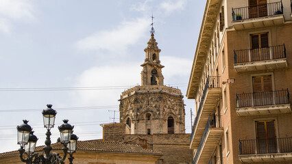 Tower of Valencia cathedral in Valencia Spain