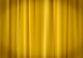 スポットライトが当たっている高級感のある金色のカーテンのイラスト背景素材(ベクターあり)