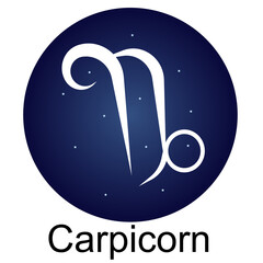 Zodiac sign Capricorn on the background of stars.