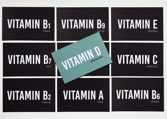 Cards with the names of the chemical elements of the periodic system. Alfabet of microelement iron on blue cardboard. © Татьяна Креминская