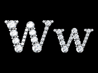 diamond letters with gemstones (high resolution 3D image)