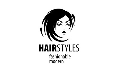 Vector illustration of a womans hairstyle on a white background