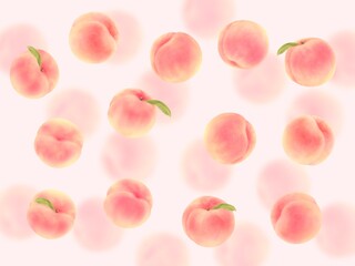 桃のイラストの背景素材