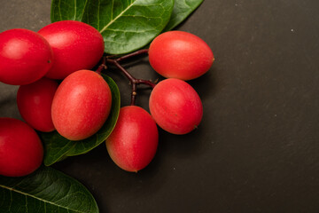The mango tree yawning booing lemon fruit. Fruit with medicinal properties. isolated background. 