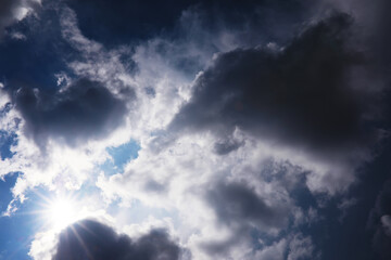 Sky landscape with clouds in pastel colors