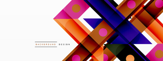 Bright colorful straight lines geometric abstract background. Trendy overlapping lines composition for wallpaper, banner, background or landing