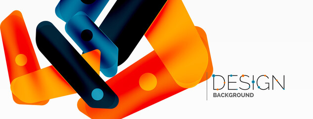 Tech minimal geometric wallpaper. Creative abstract background. Ribbon style stripes vector illustration for wallpaper banner background or landing page