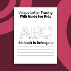 Alphabet letter tracing activity worksheet for kids, alphabet letter tracing activity book for kindergarten kids
