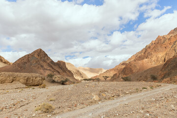 beautiful mountains landscape in Arava desert
