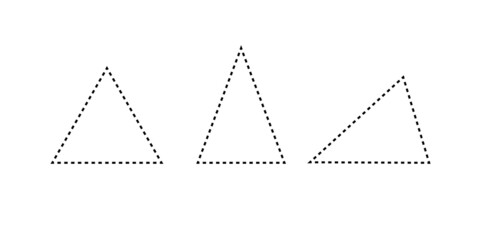 Triangle types based on sides, math basic shapes