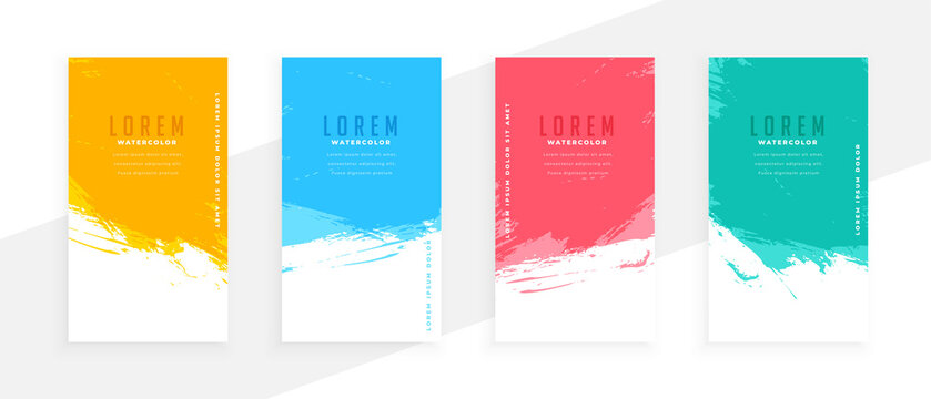 bright colors abstract grunge banners set