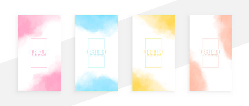 abstract watercolor nice colors banners set
