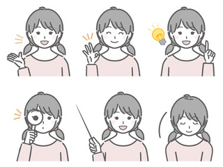 解説する女の子