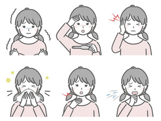 風邪の症状が出ている女の子