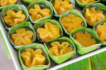 
Set Thai sweetmeat dessert made from egg and sugar ,Thai Desserts