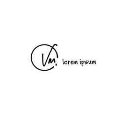 Letter Vm Initial Handwritten Signature Logo