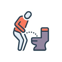 Color illustration icon for pee