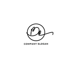 Letter Be Initial Handwritten Signature Logo