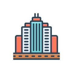 Fototapeta premium Color illustration icon for city town