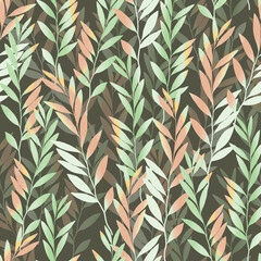 seamless multicolour leaves pattern background , greeting card or fabric