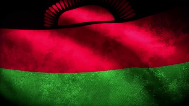 Malawi grungy flag loop