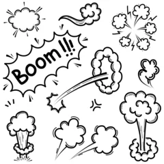 Gordijnen Explosion comic style hand drawn vector illustration © dadan
