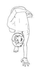 アルダバッタパドモッターナーサナ（半蓮華前屈のポーズ）のイラスト