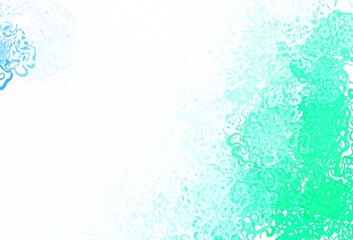 Light Blue, Green vector backdrop with memphis shapes.