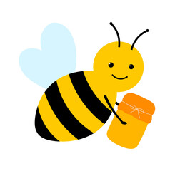 Bee with honey vector illustration