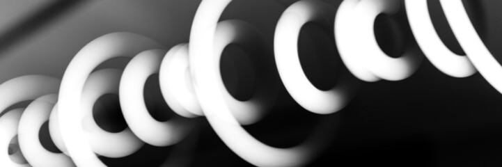blurred hanging lamp bulb in the form of rings. blur abstract lighting modern pendant electricity...