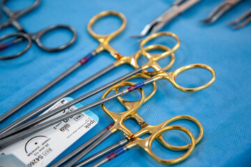 surgical instruments in operation room