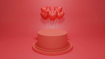 Luxury valentine gift product podium 