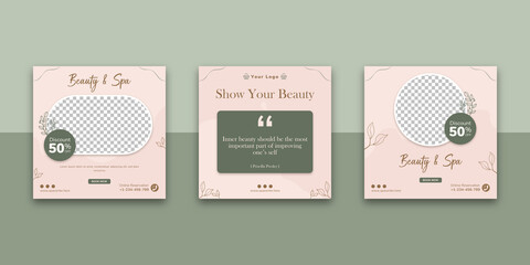 Beauty And Spa Social Media Post Template