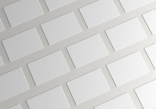 White blank business cards in isometric view on isolated background © PIXPINE