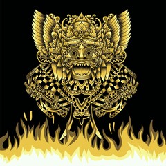 Fototapeta premium barong balinese mask vector illustration