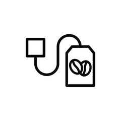 Instant coffee bag vector thin line icon