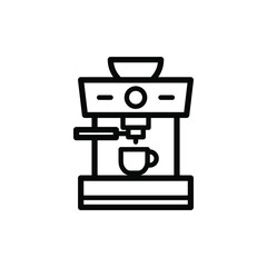 Coffee machine vector thin line icon